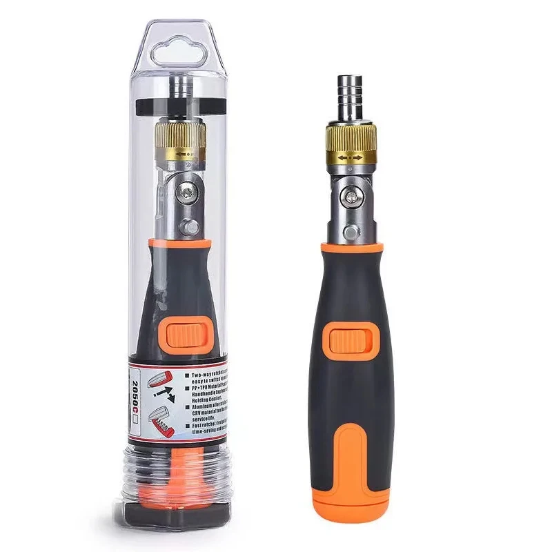 10 in 1 Ratcheting Screwdriver Multi-function Ratchet Screwdriver Set Angle Variable 0-180 Degrees  1/4 Inch Hex Interface