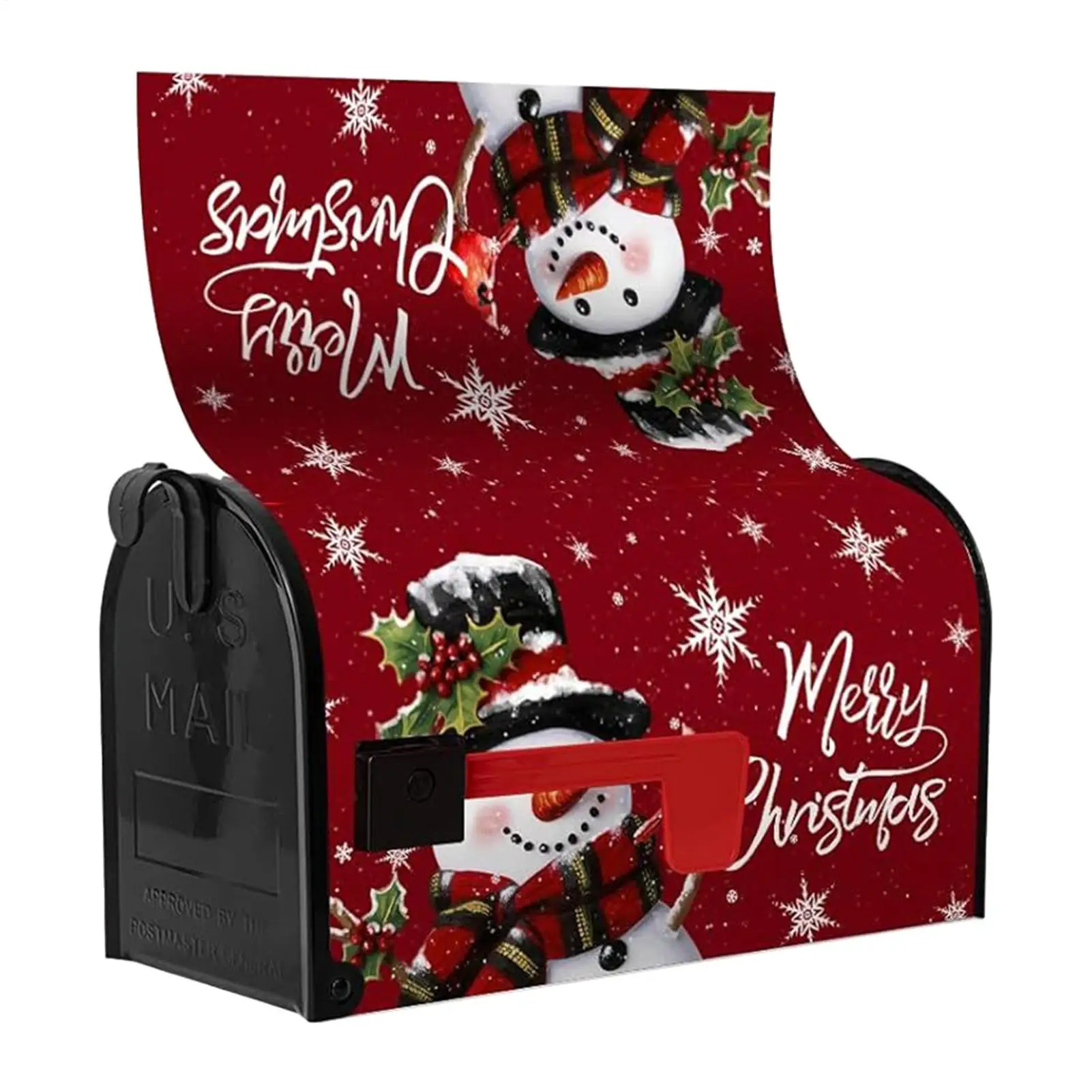 عيد الميلاد ثلج غطاء صندوق البريد 21X18 بوصة المغناطيسي الشتاء ندفة الثلج غطاء صندوق البريد عيد الميلاد آخر صندوق بريد يلتف للحديقة #4