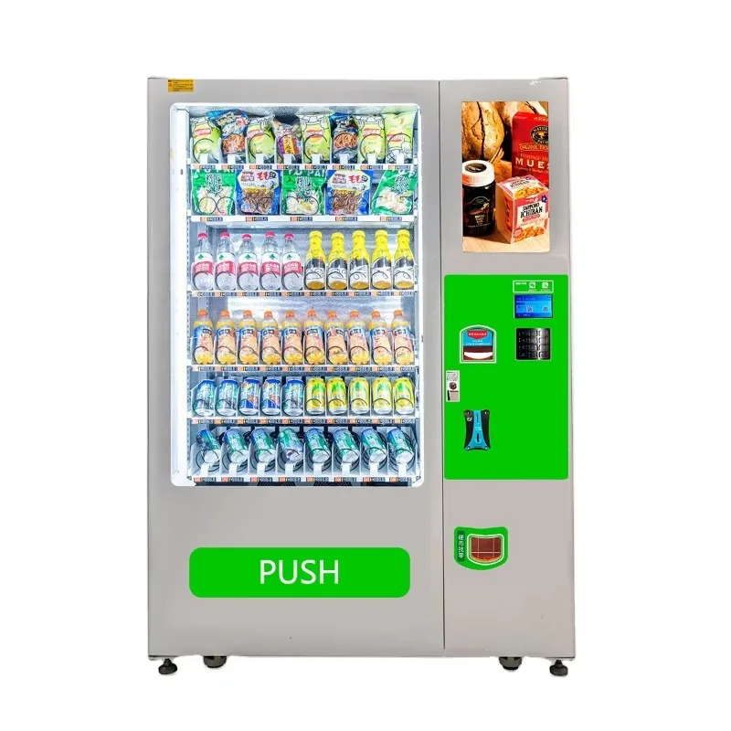

Customized New Maquinas Expendedoras Snack Vending Machine Shipping Age Verification Foods Drinks High Capacity