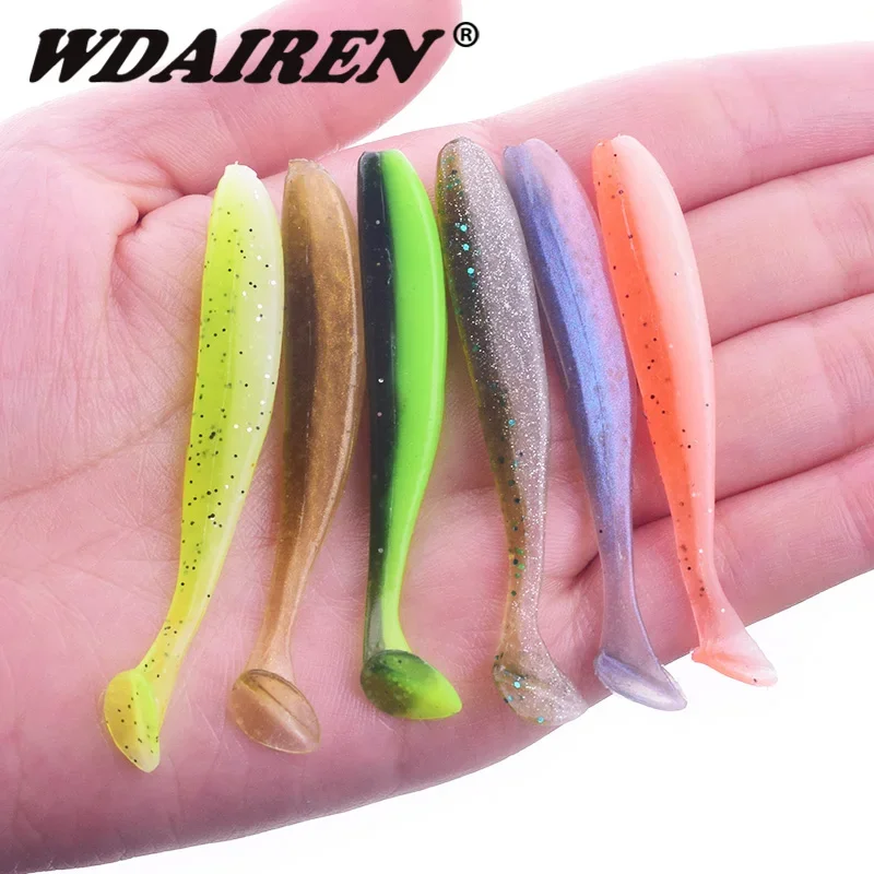 

10 Pcs/lot Worm Fishing Lure Soft Bait 6cm 1.5g Soft Silicone Jig Fishing Wobblers Swimbait Bass Shad Shrimp Odor Lures