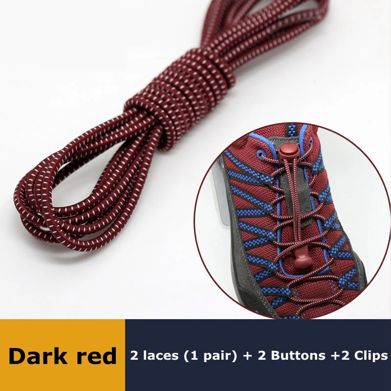 1 Paar Schnürsenkel für Sneaker, elastisch, ohne Binden, Schnürsenkel, Dehnungssperre, Lazy Laces, schnelle Gummi-Schnürsenkel, runde Schnürsenkel