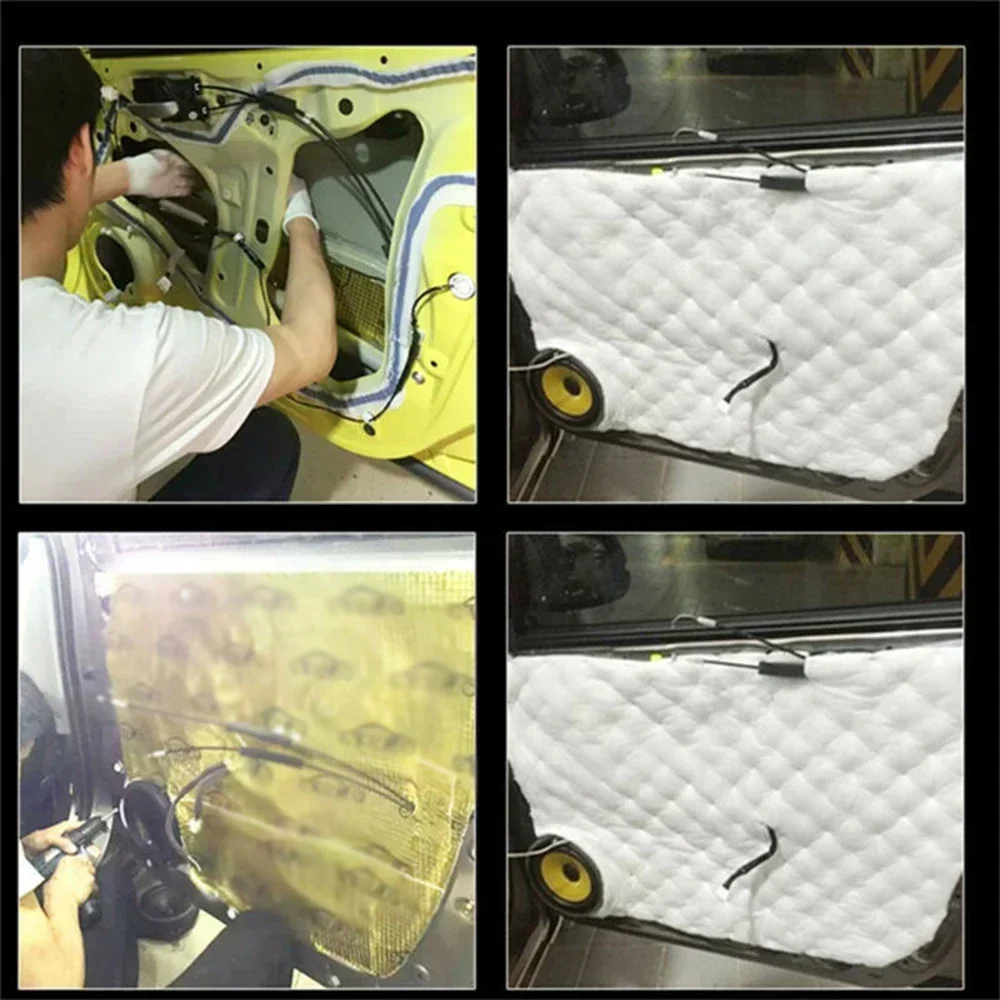 White Car Noise Insulation Foam Firewall Heat Resist Soundproof Mat Deadener Control For Car Doors Chassis Trunk Front Cover