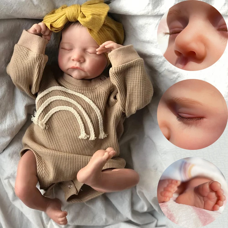 

Reborn Dolls 48cm Realistic Silicone Full Body Sleeping Baby Look Real Painted 3D Skin Bebe Lifelike Newborn Doll Kids Toy Gifts