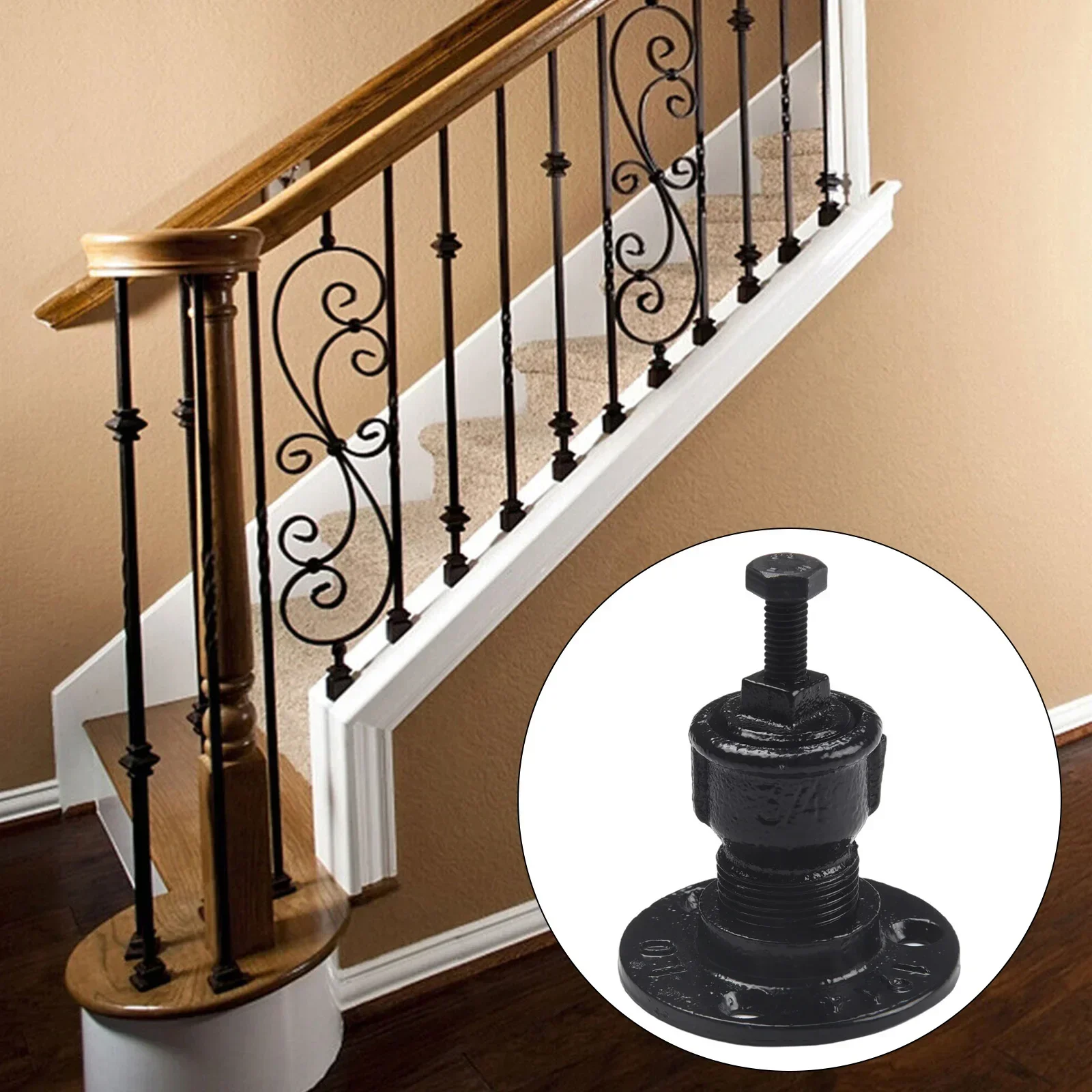 Wall Handrail Bracket Wall Mounted Handrail Support Bracket Iron Pipes Railing Guide Banister Handrail Supports Fixed Hardware