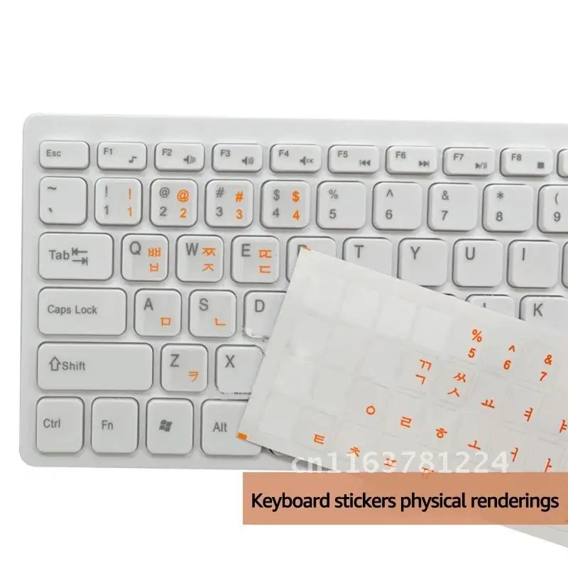 

Stickers Keyboard Korean Matte Sticker Letters Transparent PVC for Laptop Computer Desktop PC Notebook Keyboard