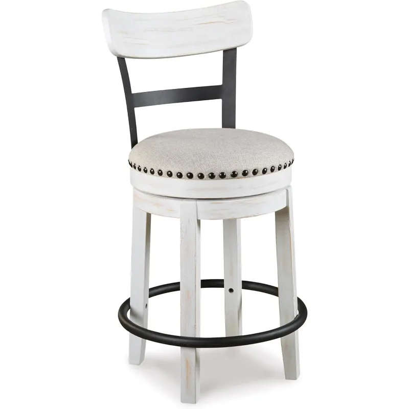 

Signature Design by Ashley Valebeck 24.5" Modern Swivel Counter Height Barstool, Whitewash