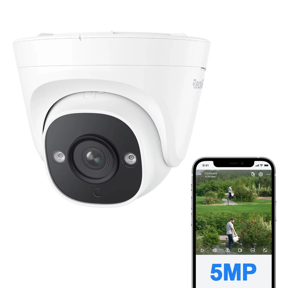 REOLINK P324 Outdoor PoE IP Camera 5MP Security Camera Smart Human/Vehicle Detection 100ft IR Night Vision Surveillance Camera
