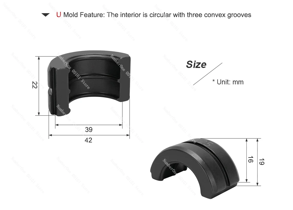 U Type Pex Pipe Crimping Dies for Pex Pipe Pressing Tools with sizes 16mm, 20mm, 25mm, 32mm