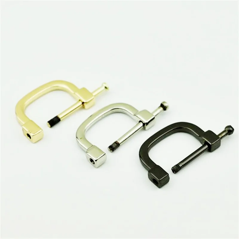 Металлическая скоба с D-образным кольцом для ключей, 2 шт., 25 мм 30 мм, соединительное кольцо с крючком, детали для кожевенного ремесла