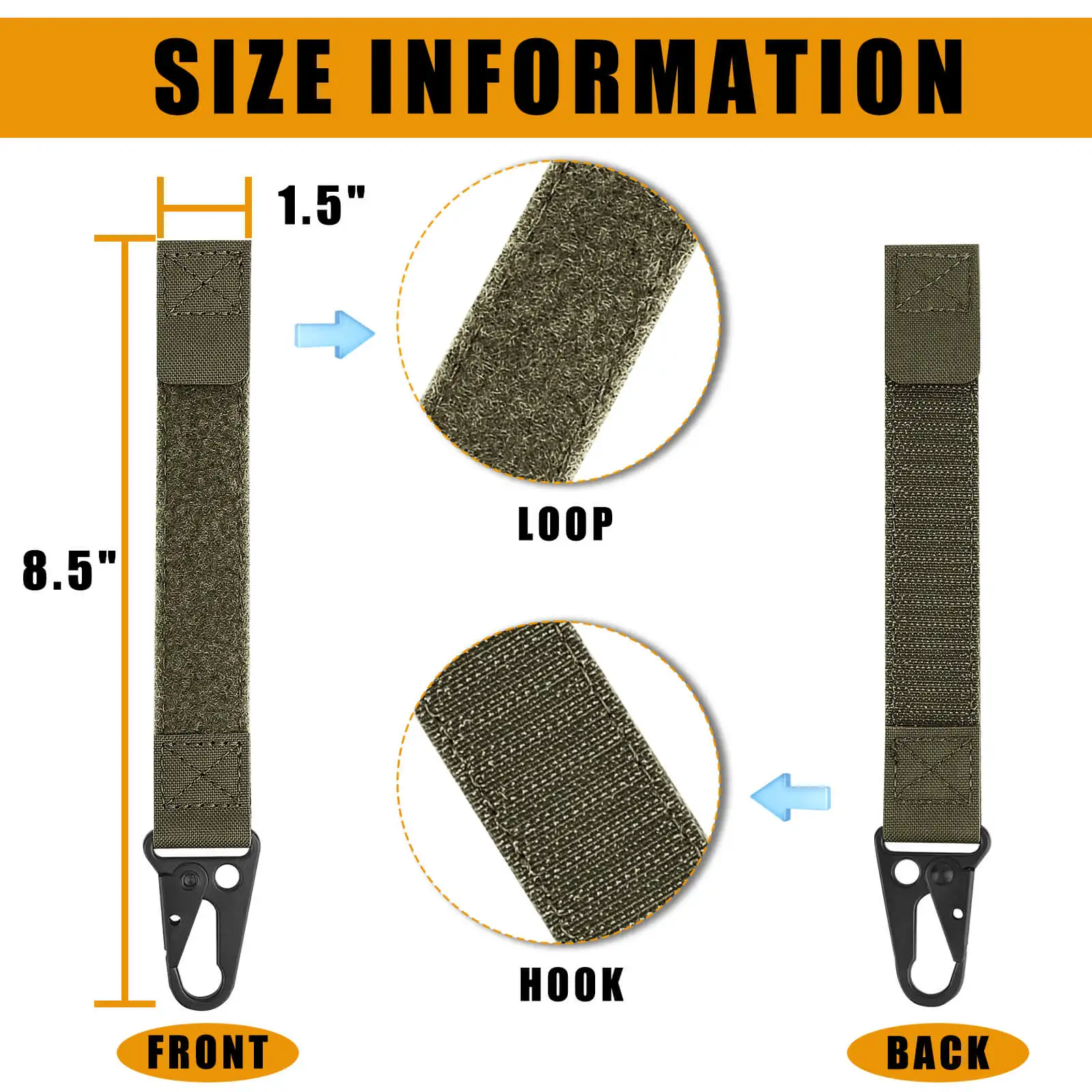 KRYDEX Portallaves MOLLE con clip táctico para cinturón - imagen 5