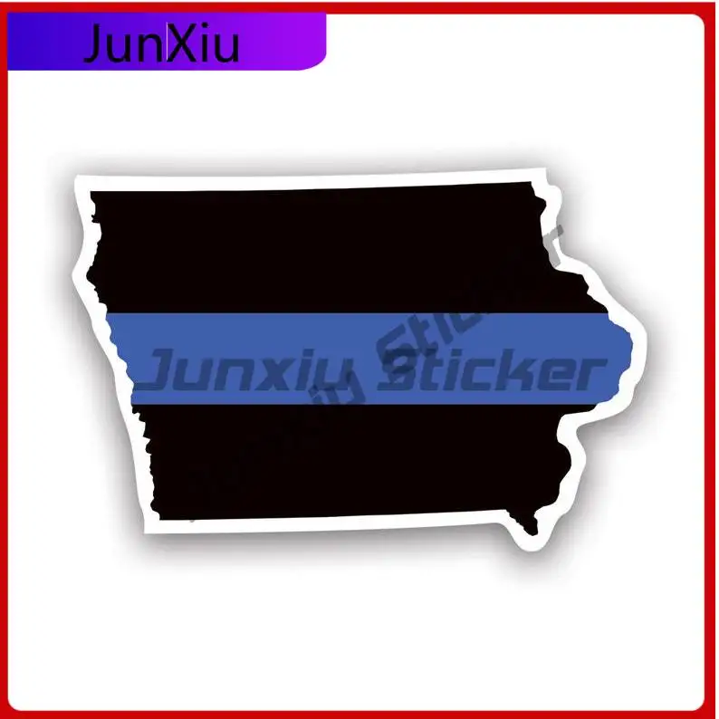 

Iowa State Shaped The Thin Blue Line Sticker Uv Protected Police First Responder Law Enforcement Support Ia V2 Car Sticker Vinyl
