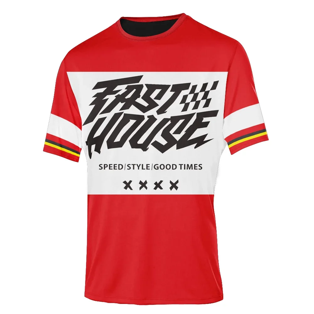 2023 Short Sleeves Motocross Clothing  Breathable  Racing Off Road DH Bicycle Locomotive Shirt Cycling Jersey Men