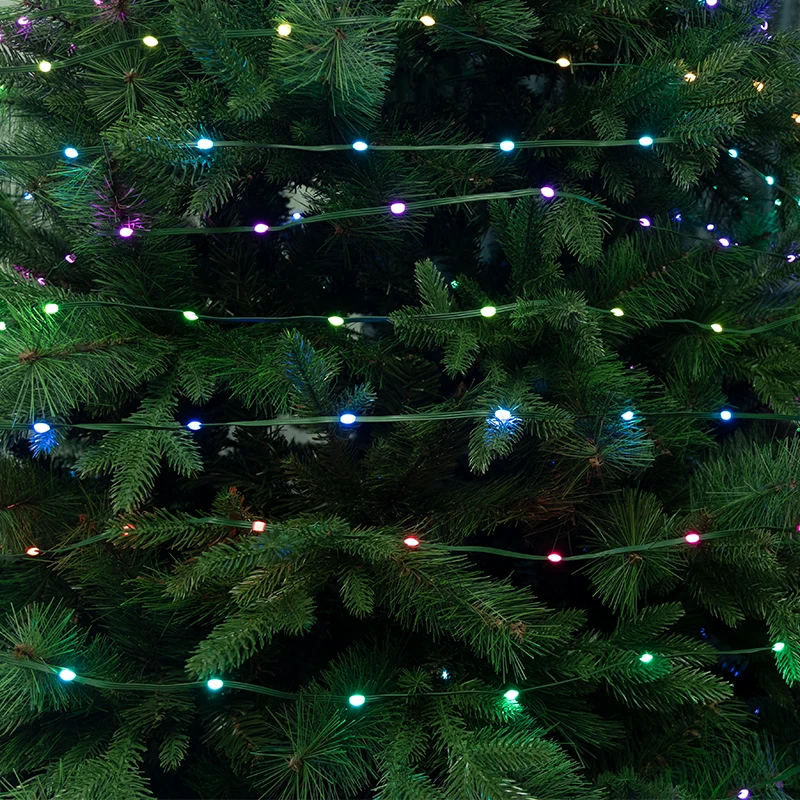 DC5V WS2811 سلسلة LED قابلة للعنونة سلك أخضر RGBIC لون الحلم أضواء عيد الميلاد مقاومة للماء