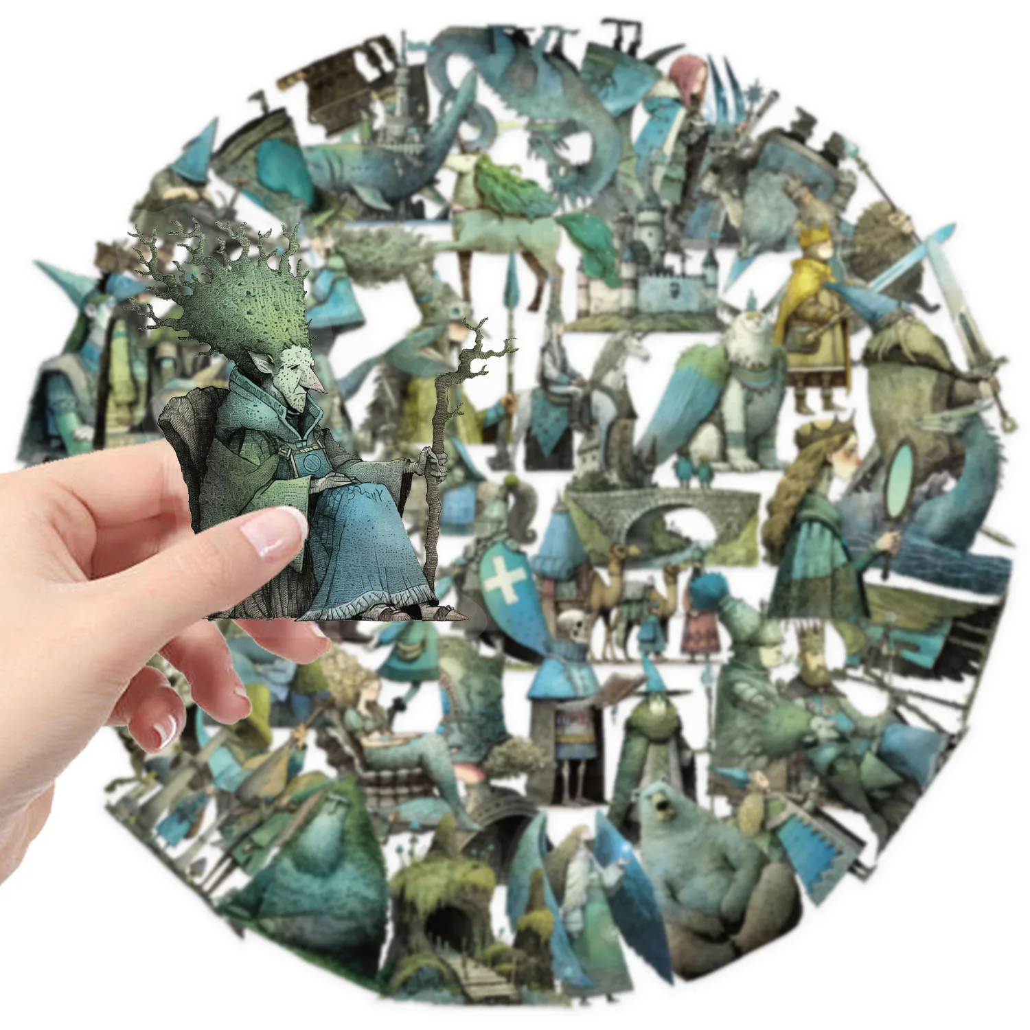 50 قطعة من ملصقات الحيوانات الأليفة من Fairy Tale Magic World لتزيين الفارس DIY لوازم مكتبية للأطفال #3