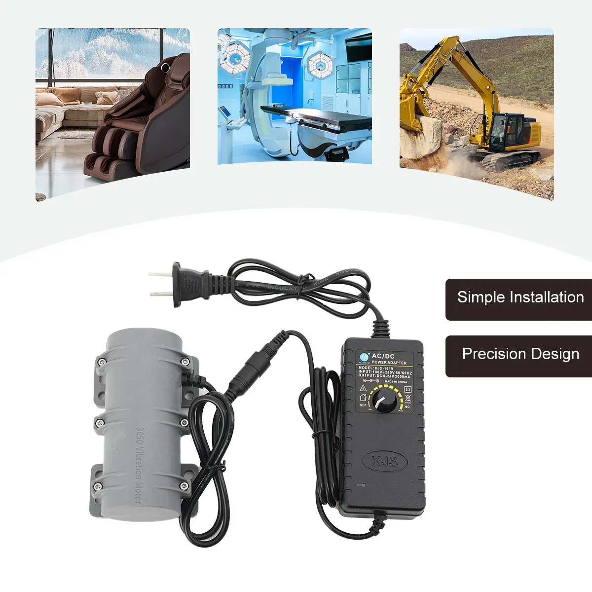 Мини-вибрационный двигатель Вибрационный двигатель с угольной щеткой, микромотор с источником питания, вибрационный двигатель для массажного стола, 3200 об/мин