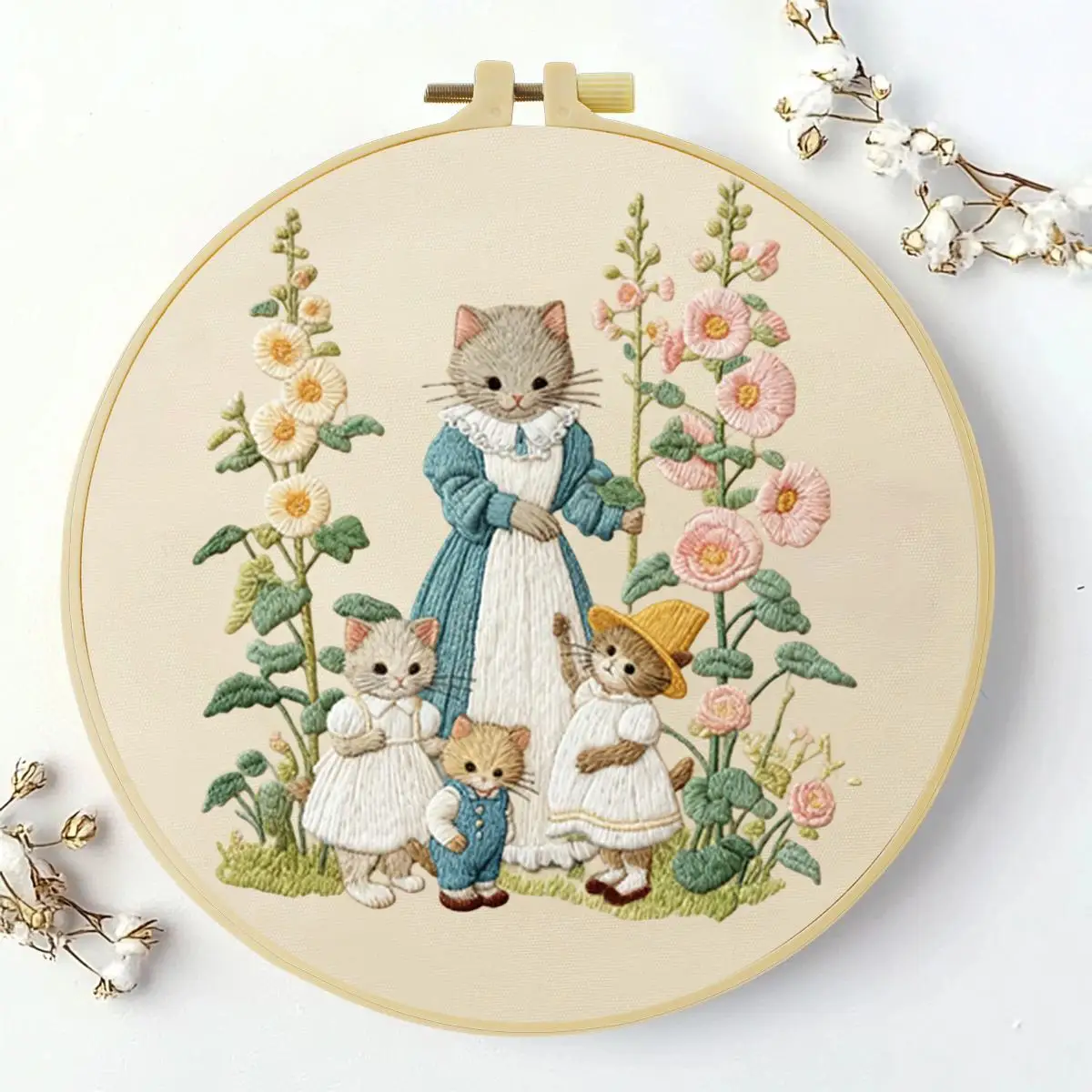1 Stück 20X20CM/15X15CM 7,87/6,3 Zoll Tier - Maus Stickerei Starter-Kit DIY-Kit DIY-Stickerei-Set Handarbeiten Malerei – Detail 2