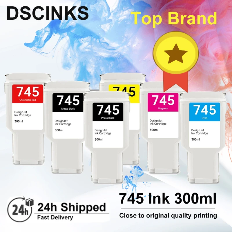 300ML For HP 745 Ink Cartridge Compatible For DesignJet Z2600 Z5600 Postscript Printer with pigment ink