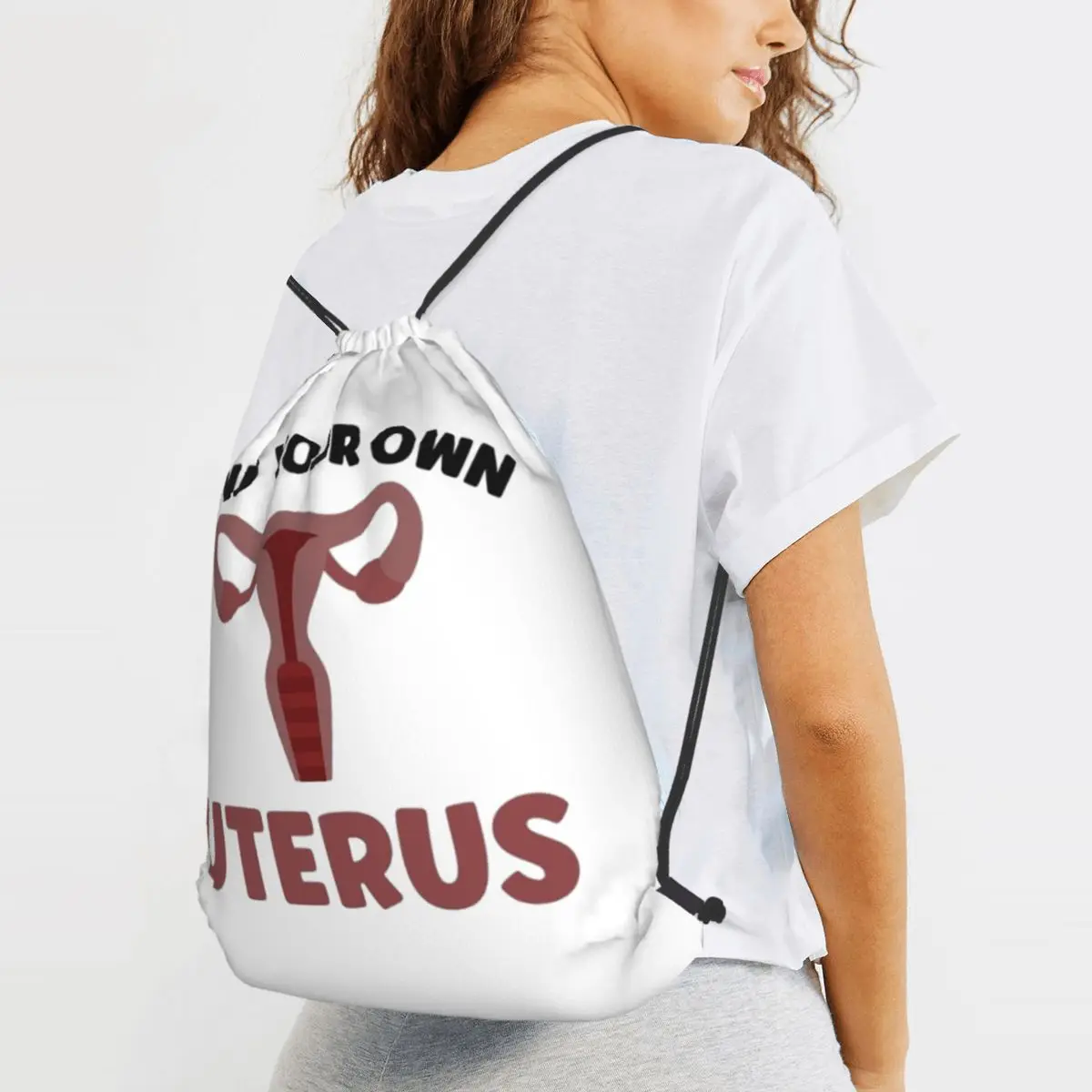 Mind Your Own Uterus - Abortion Rights Backpacks Multi-function Drawstring Bags Storage Bag Book Bags for Man Woman Students