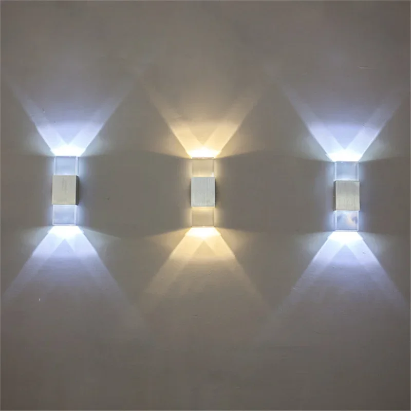 Led الاكريليك + الألومنيوم 2 واط الجدار مصباح Epistar رقاقة مع سائق Led للمنزل/KTV/بار ضوء داخلي CE شحن مجاني