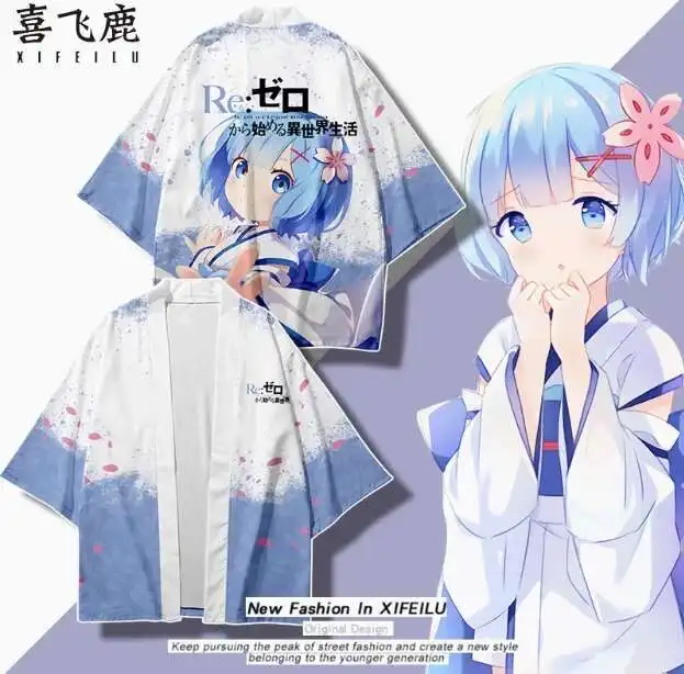 

Anime Re:Life In A Different World From Zero Rem Short Sleeve T-Shirt Summer Cosplay Costume Casual Student Loose Tops anime