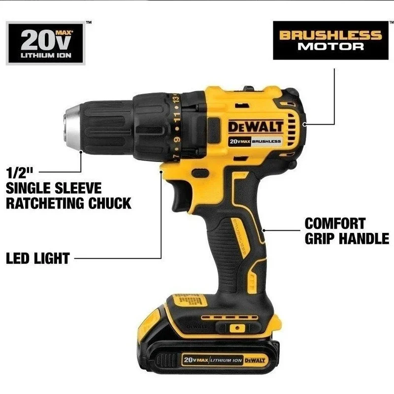 DEWALT DCD7781 Cordless Hammer Drill/Driver Bare Tool Rechargeable Impact Drill DCD7781B Dewalt 20V MAX Power Tools