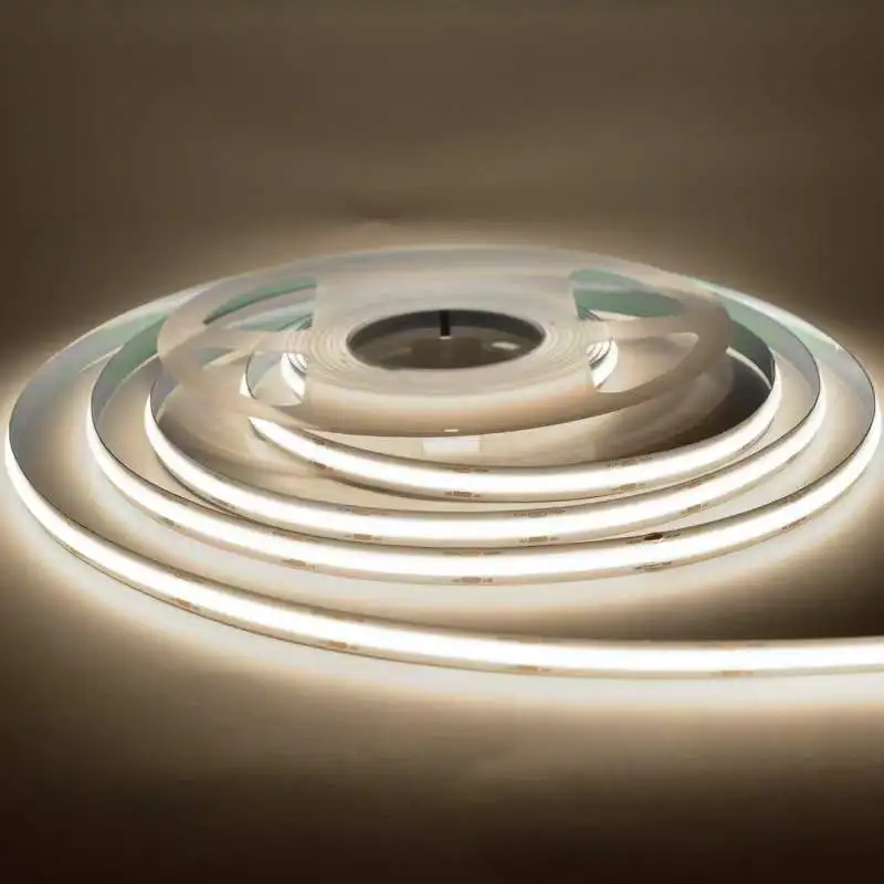 COB-Streifenlicht, 5 V, 12 V, 24 V, flexibles Klebeband mit hoher Dichte, RA90, weiß, natürliches Weiß, warmweiß, dimmbar, 8 mm, 5 mm LED-Band – Detail 2