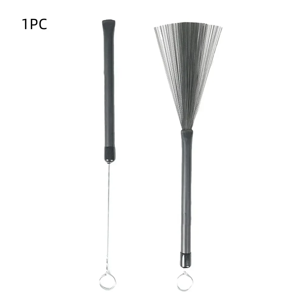 1/2 Steel Drum Brush Retractable Steel Wire Jazz Drum Brushes 36cm Drumstick Percussion Drumsticks Anti-slip Plastic Handle