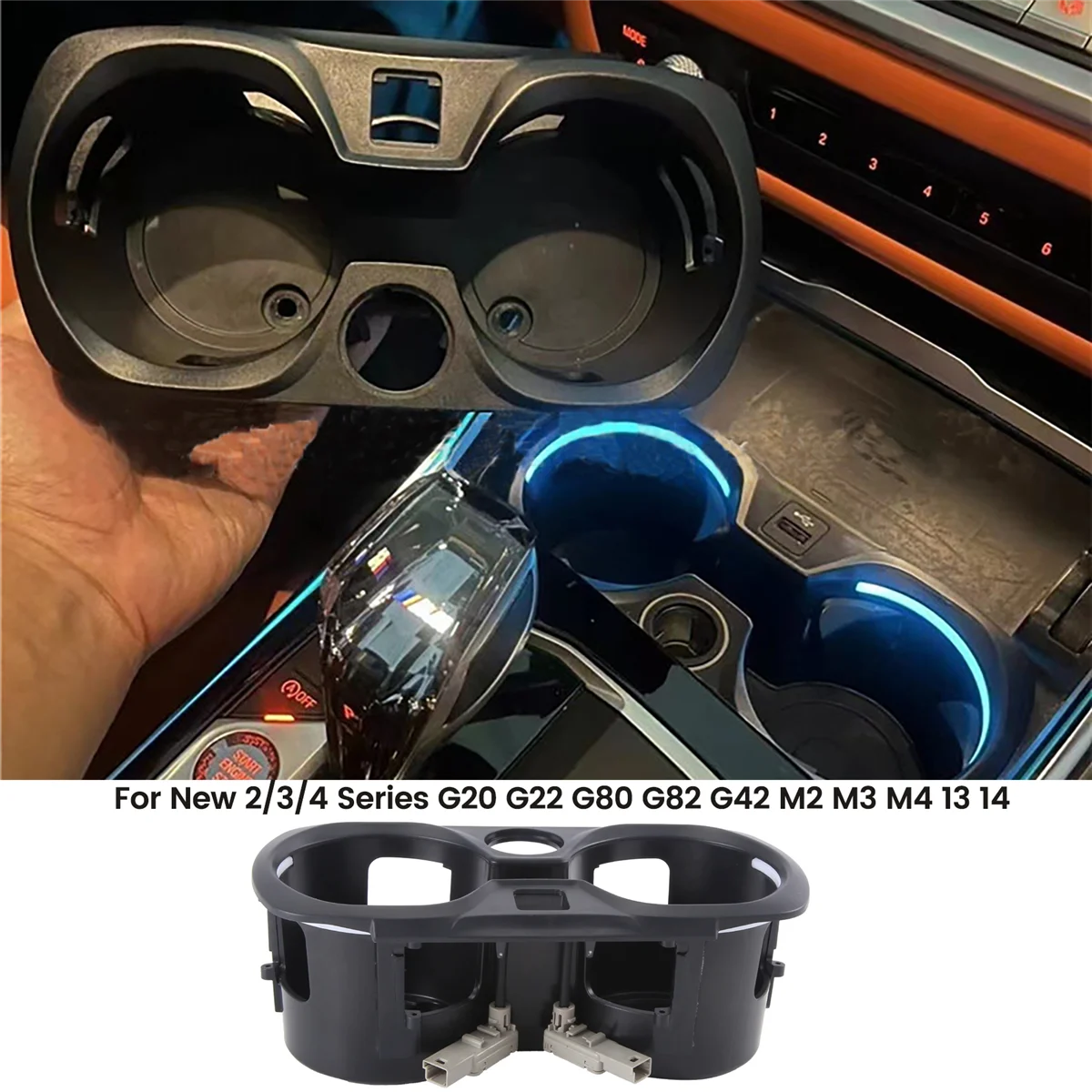 LED Car Interior Cup Holder Lamp for BMW New 2/3/4 Series G20 G22 G80 G82 G42 M2 M3 M4 I3 I4 Decoration Ambient