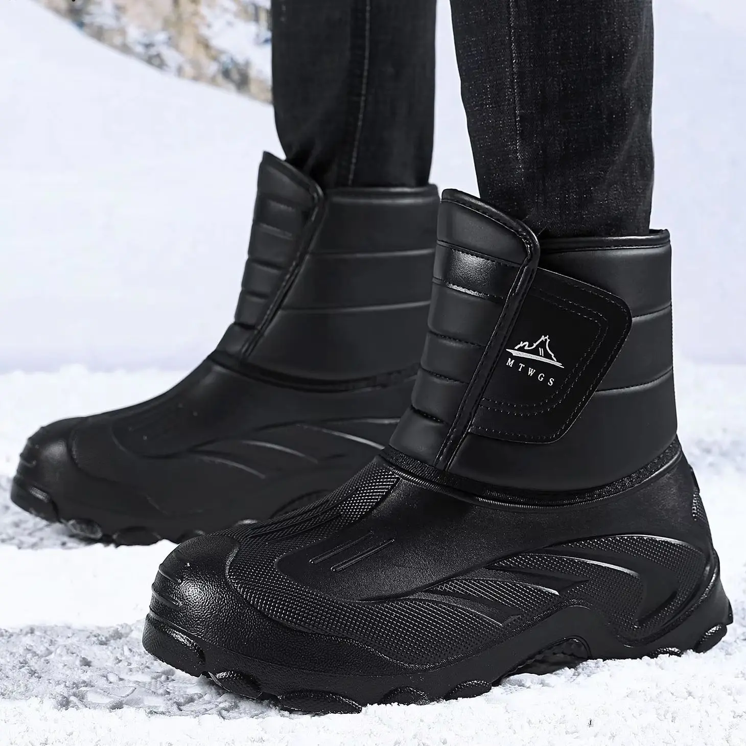 Winter Waterproof Snow Boots 2026 Thick Velvet One Step Outdoor Casual Non-Slip Cotton Boots view 3