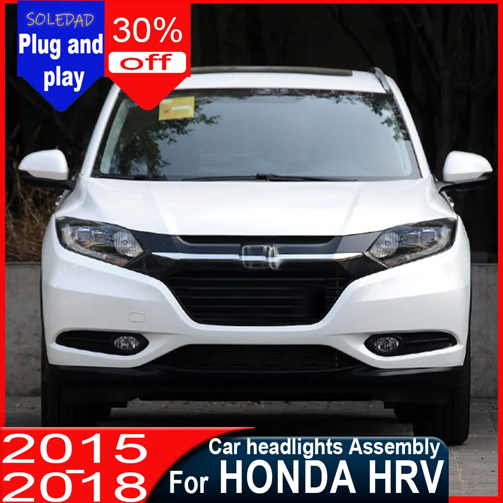 

Car LED Headlight Assemblies For HONDA HR-V VEZEL 2015 2016 2017 2018 DRL Brake Turn Signal Lamp Plug and Play