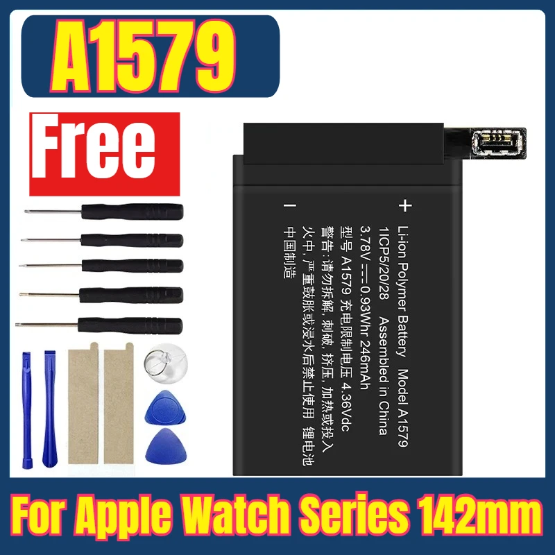 

A1579 New Smart Watches Batteries for Apple Watch Series 142mm A1579 A1554 A1803 246mAh + Free Tools
