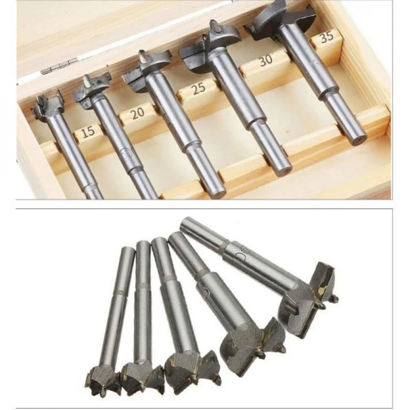 

Tool5pcs/set 15/20/25/30/35mm Shank Design 6mm Hex Shank Boring Drill Bits Woodworking Self Centering Hole Saw