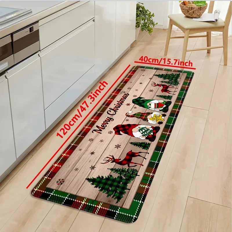 Feliz Navidad Gnomo árbol de Navidad patrón alfombras de cocina sala de estar dormitorio entrada alfombras balcón baño alfombras antideslizantes