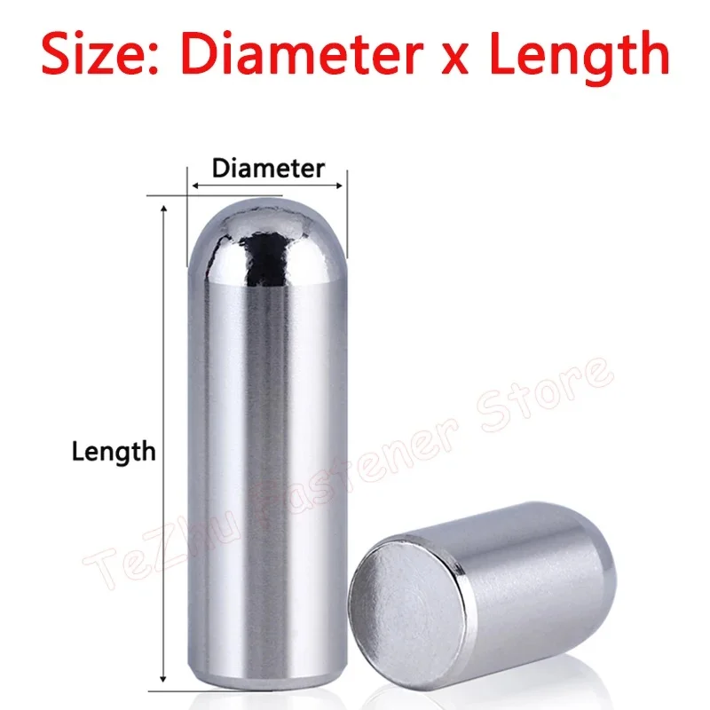 Solid Round Head Cylindrical Pin Diameter 2.7-3.5mm Stainless Steel Locating Dowel Fixed Shaft Rod Length 3-50mm Belt Wholesale