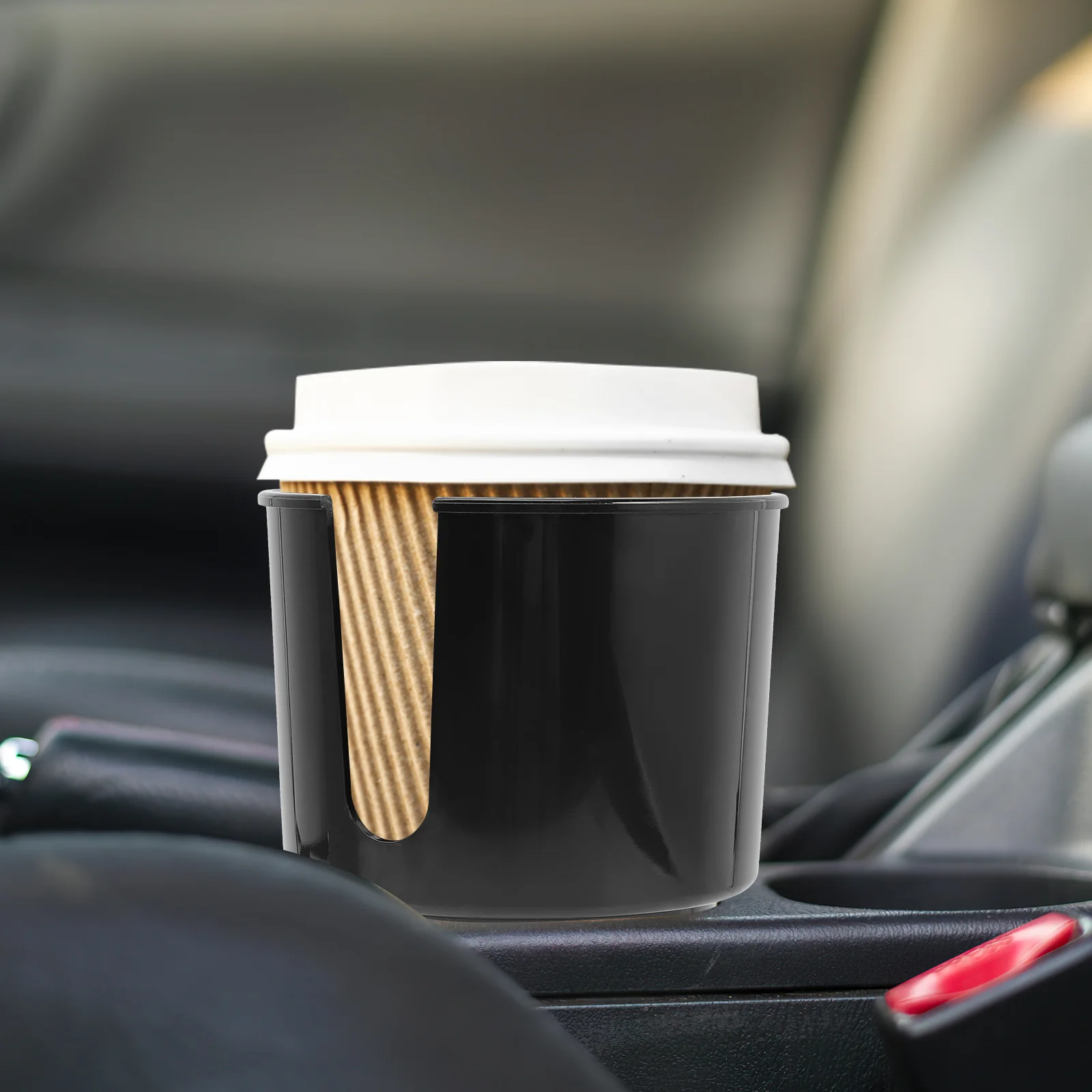 

Car Cup Holder Expander ABS Durable Sturdy Design Large Opening Universal Use Vehicle Beverage Rack for Most Cups