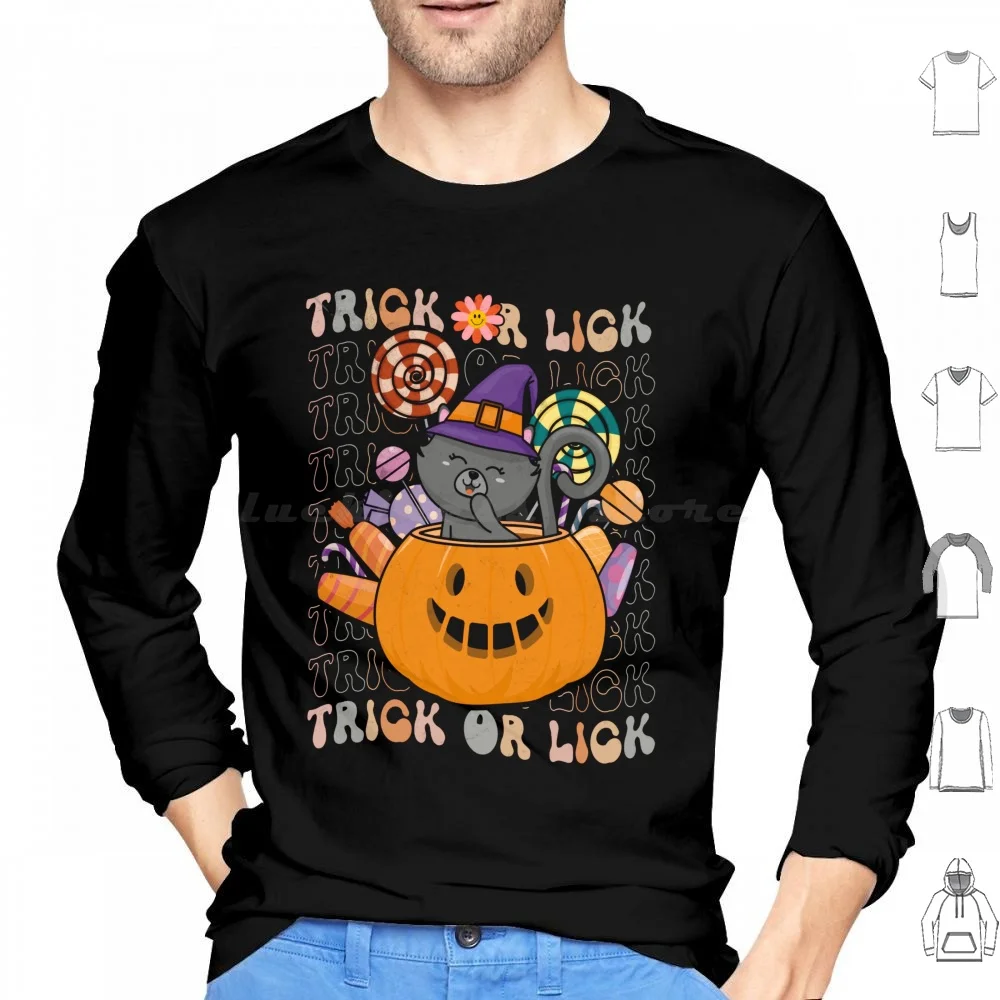 Trick Or Lick Dirty Halloween Costume Adult Humor Halloween Hoodie cotton Long Sleeve Trick Or Lick Halloween Costume Funny