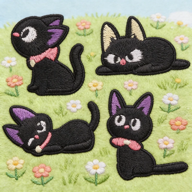 Niedliche Cartoon-Tier-Katzen-Aufnäher, Kaninchen-Aufnäher zum Aufbügeln für Kleidung, thermoadhäsive Aufnäher auf Kleidung, Näh-Aufnäher