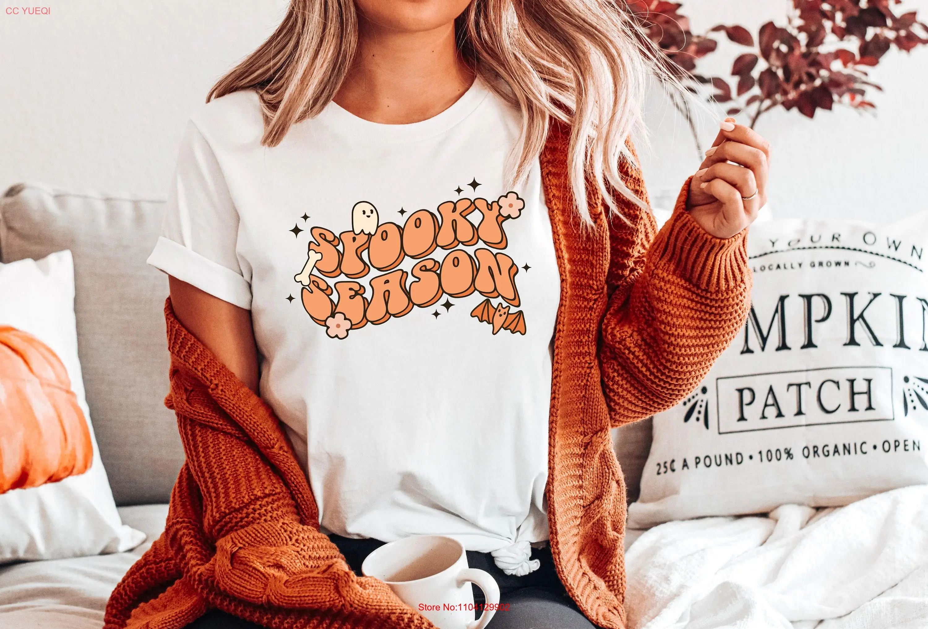 

Spooky Season T Shirt halloween Retro Vintage Ghost autumn kids fall tee long or short sleeves