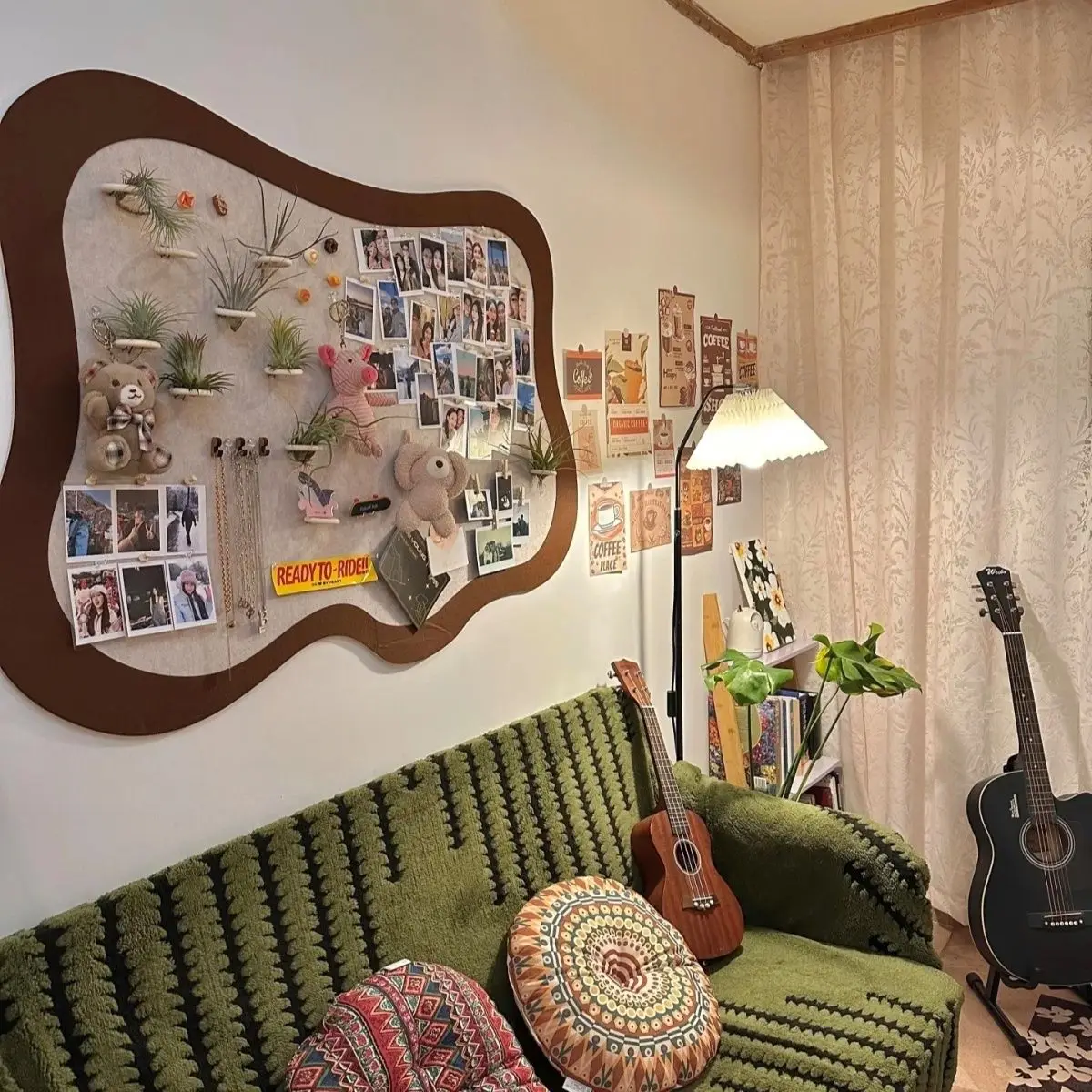 Simple Photo Decoration Felt Board Storage Bar Non Perforated Irregular Bedroom Dormitory Wall Background Sticker Self Adhesive