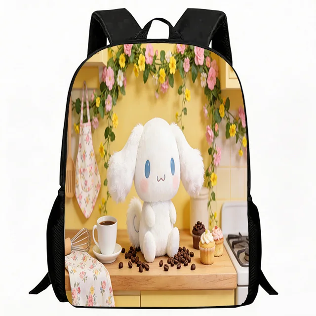 

Kids Bag Kitchen Cinnamoroll with Cupcakes and Coffee Print Backpack Lightweight Breathable School Bag Adjustable Casual Daypack