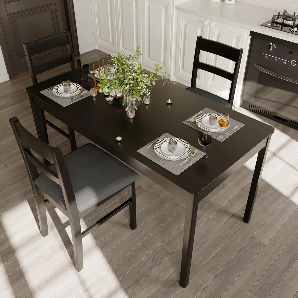 

Обеденный стол из массива дерева на 4-6 человек, прямоугольный кухонный стол 46 дюймов, обеденный стол для квартиры, гостиной, ресторана (