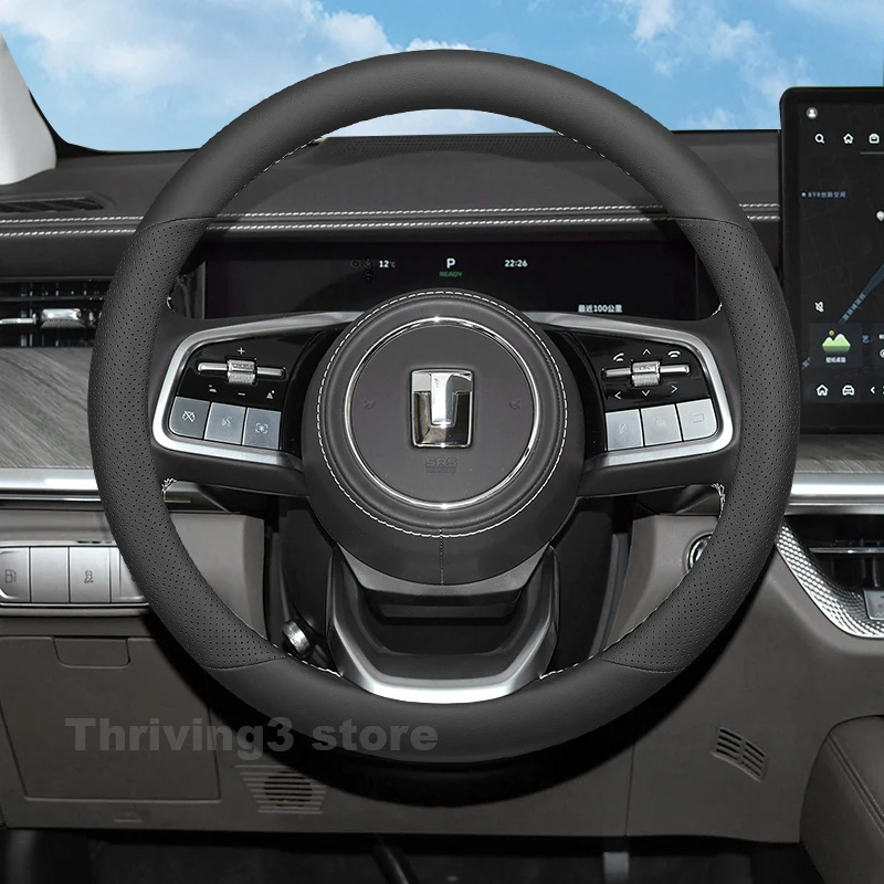 

Leather Car Steering Wheel Cover For Great Wall GWM WEY TANK 300 400 500 Hi4-Z 700 Hi4-T 2025 Auto interior TANK 500 Accessories