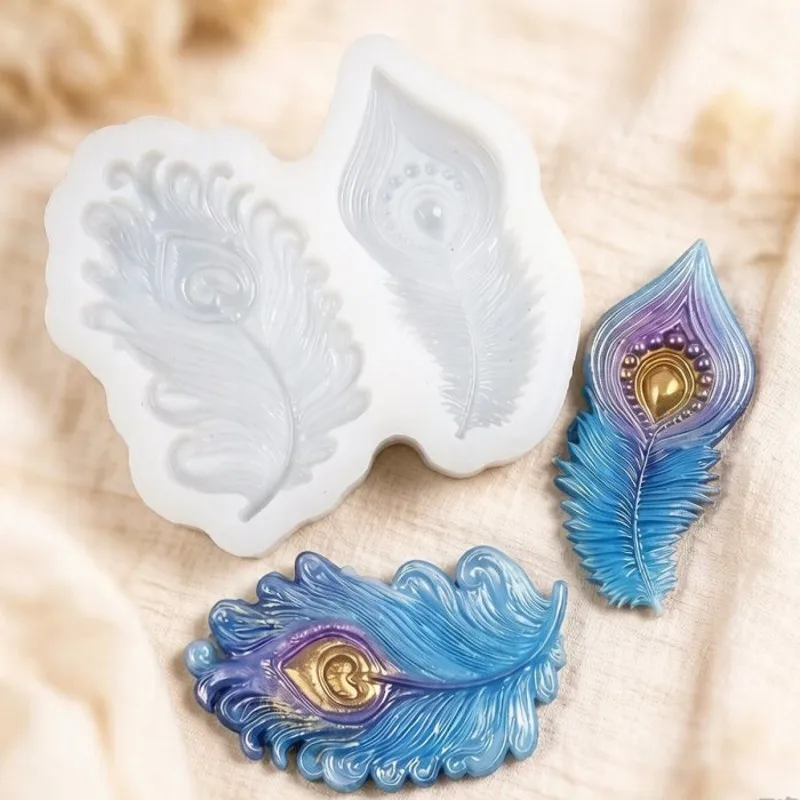 

Simulation Peacock Feather Tail Silicone Mold Crystal Epoxy Jewelry Epoxy Silicone Resin Mold Cake Decoration Accessories