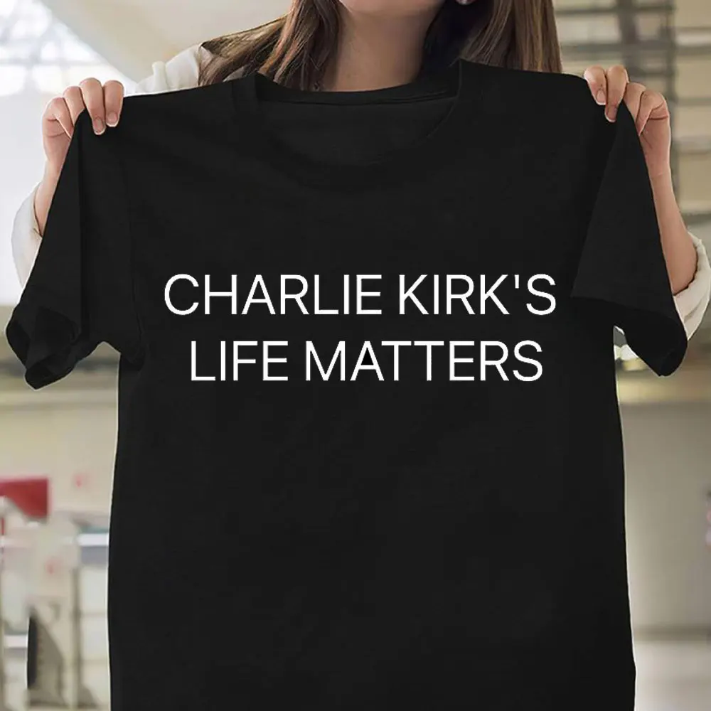 New Charlie Kirk 1993 - 2025 Short Sleeve Shirt All Size Singnature Men Women Cotton Tee Tops CHARLIE KIRK'S LIFE MATTERS Shirt