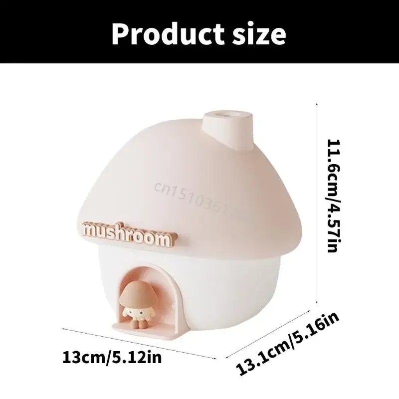 Mushroom House Humidifier 300ml Home Mini Essential Oil Diffuser Cute mushroom doll with colourful and soft ambient night light
