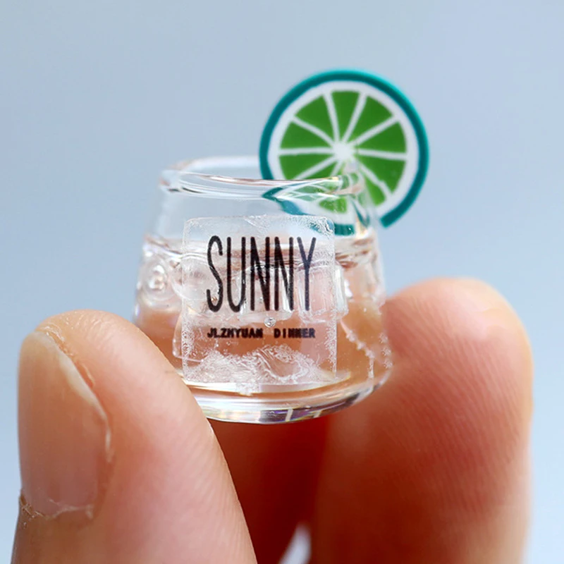 1 pçs copo de suco de leite de vidro casa de bonecas mini modelo comida em miniatura jogar diy móveis decoração acessórios estilo nórdico