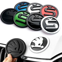 8/9/10cm Emblem Car Front Hood Badge Rear Trunk Sticker for Skoda Octavia Rapid Fabia S Logo A7 Superb KAMIQ Accessories