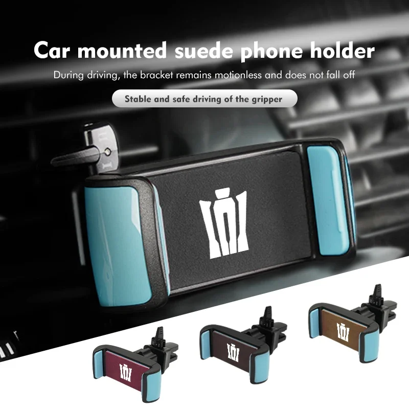 Suede Car Phone Holder Stand Air Vent Mount Mobile Support For Toyota Sienna 4Runner Verso Fortuner Venza Highlander Aqua 