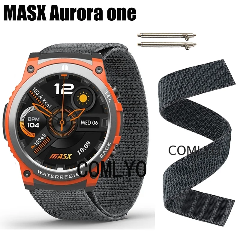 NEW For MASX Aurora one Strap Nylon Watch Band Hook&Look Soft Belt Watchband