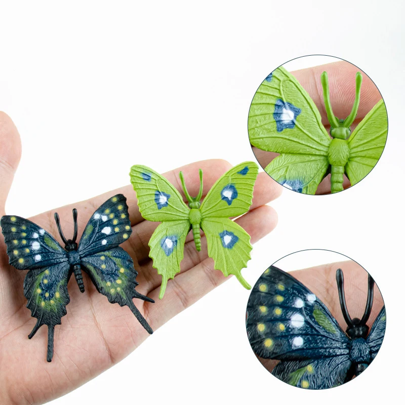 12pcs Simulation Insect Animal Model Lifelike Butterfly Figurines PVC Children's Educational Cognitive Toys Kids